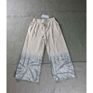 New Johnny Was Calme Pant Womens M Gray Tie Dye MIHU Wide Leg Drawstring